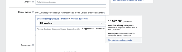 FB ciblage locataire