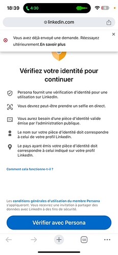 Vérification de sécurité  LinkedIn