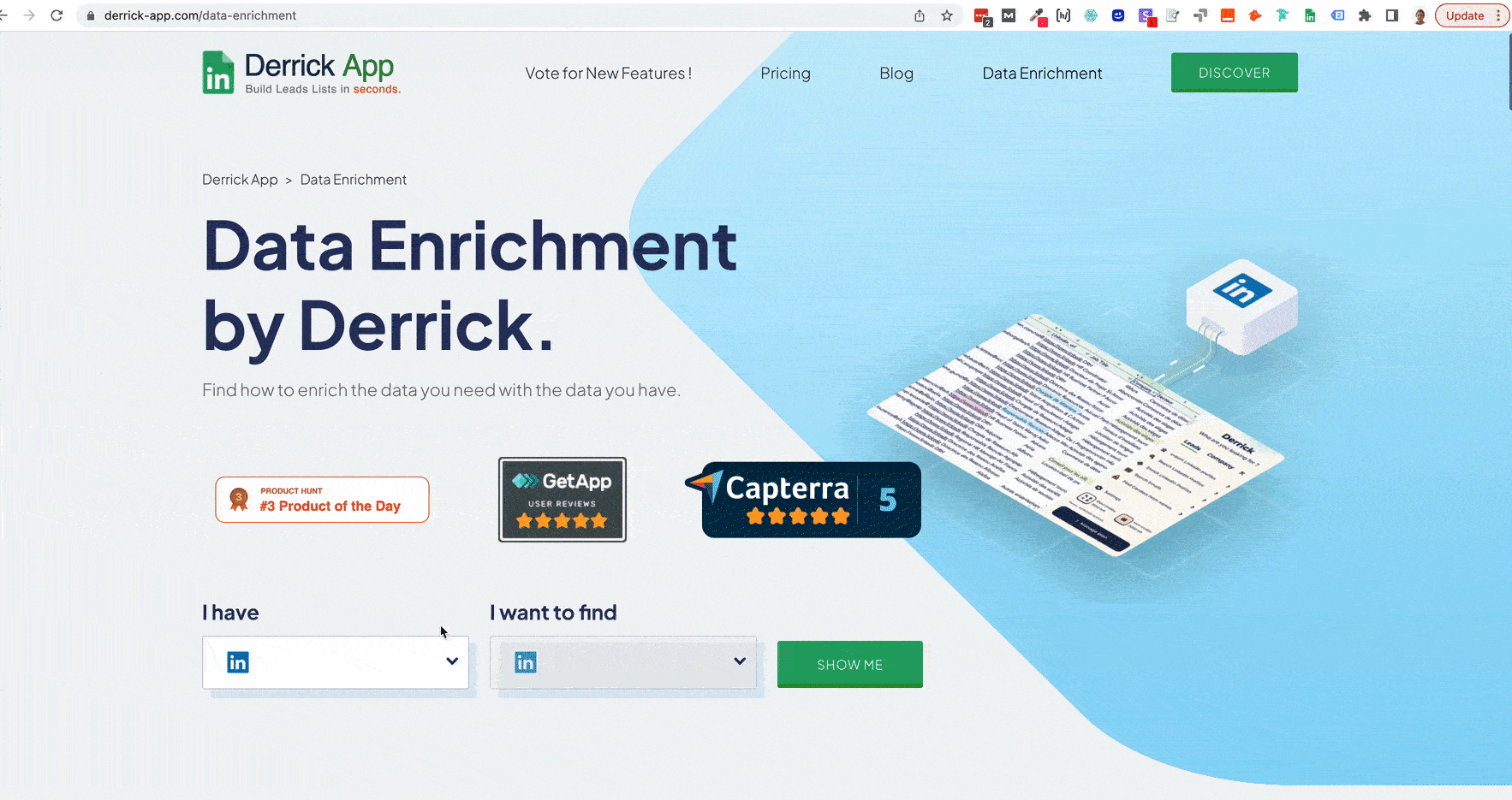 data enrichment - Derrick app